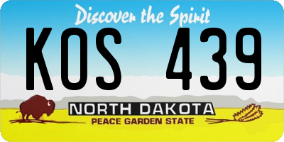 ND license plate KOS439