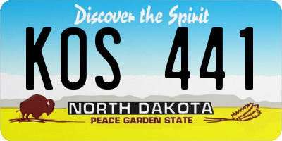 ND license plate KOS441