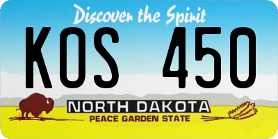 ND license plate KOS450