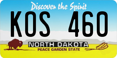 ND license plate KOS460