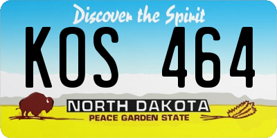 ND license plate KOS464