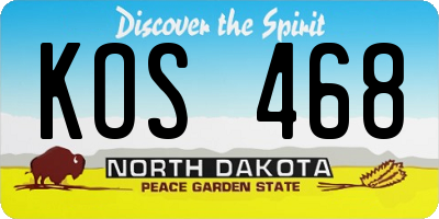 ND license plate KOS468