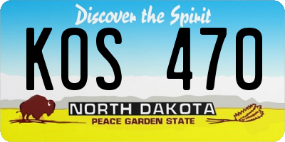 ND license plate KOS470
