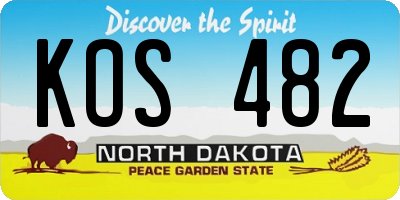 ND license plate KOS482