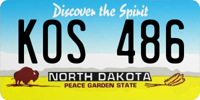 ND license plate KOS486