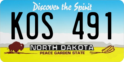 ND license plate KOS491