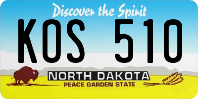 ND license plate KOS510