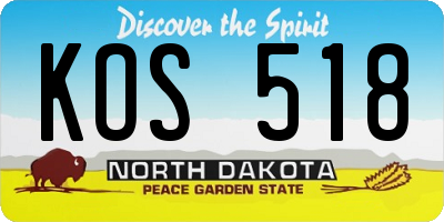 ND license plate KOS518