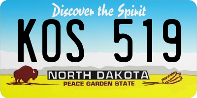 ND license plate KOS519