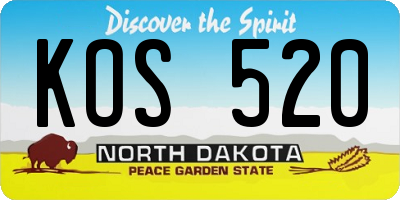 ND license plate KOS520