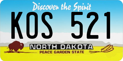 ND license plate KOS521