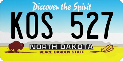 ND license plate KOS527