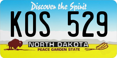 ND license plate KOS529