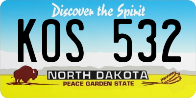 ND license plate KOS532