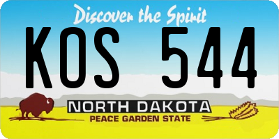ND license plate KOS544