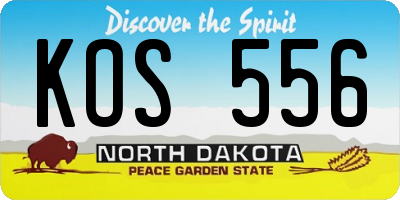 ND license plate KOS556