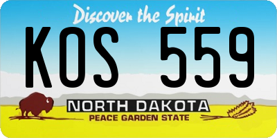 ND license plate KOS559
