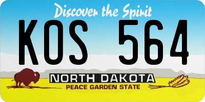 ND license plate KOS564