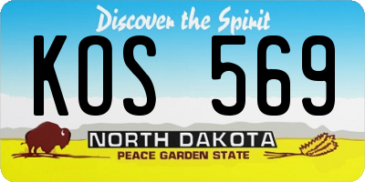 ND license plate KOS569