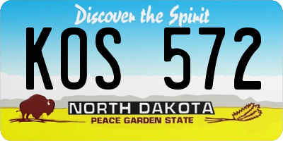 ND license plate KOS572