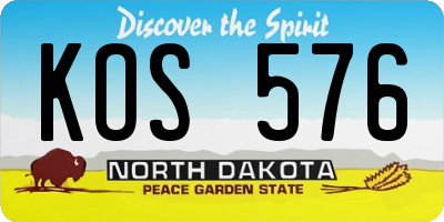 ND license plate KOS576