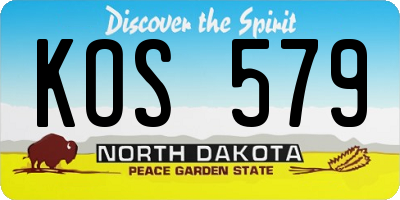 ND license plate KOS579