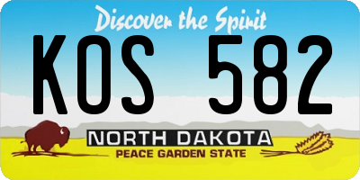 ND license plate KOS582