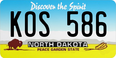 ND license plate KOS586