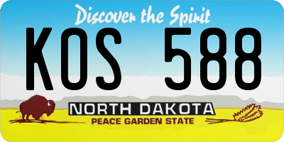 ND license plate KOS588