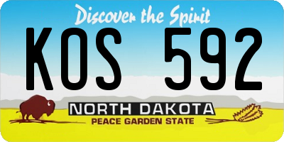 ND license plate KOS592