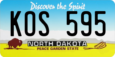 ND license plate KOS595