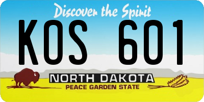 ND license plate KOS601