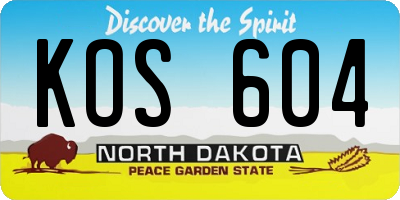 ND license plate KOS604