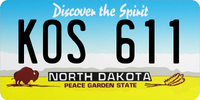 ND license plate KOS611