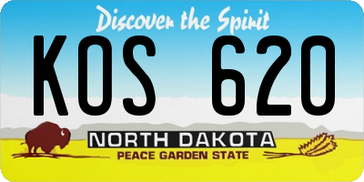 ND license plate KOS620