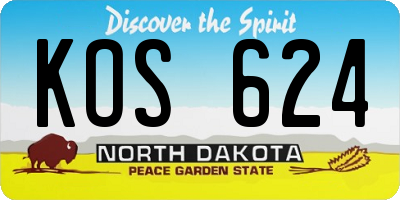 ND license plate KOS624