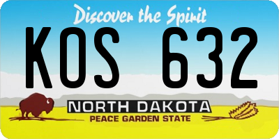 ND license plate KOS632