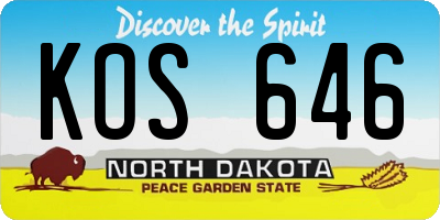 ND license plate KOS646