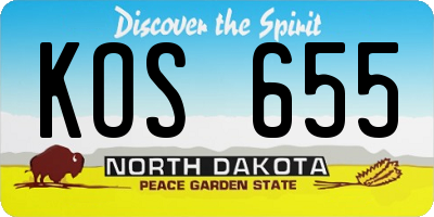 ND license plate KOS655