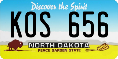 ND license plate KOS656