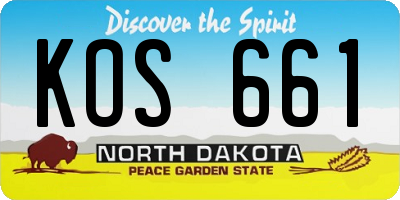 ND license plate KOS661