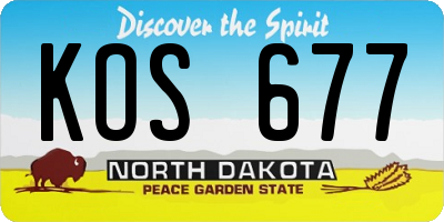 ND license plate KOS677