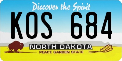 ND license plate KOS684