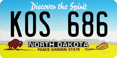 ND license plate KOS686