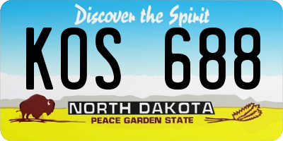 ND license plate KOS688