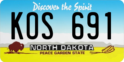 ND license plate KOS691