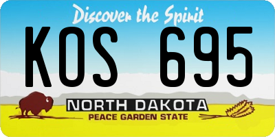 ND license plate KOS695