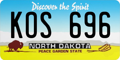ND license plate KOS696
