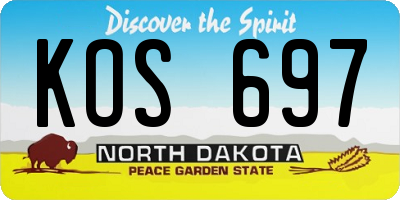 ND license plate KOS697