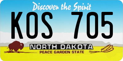 ND license plate KOS705